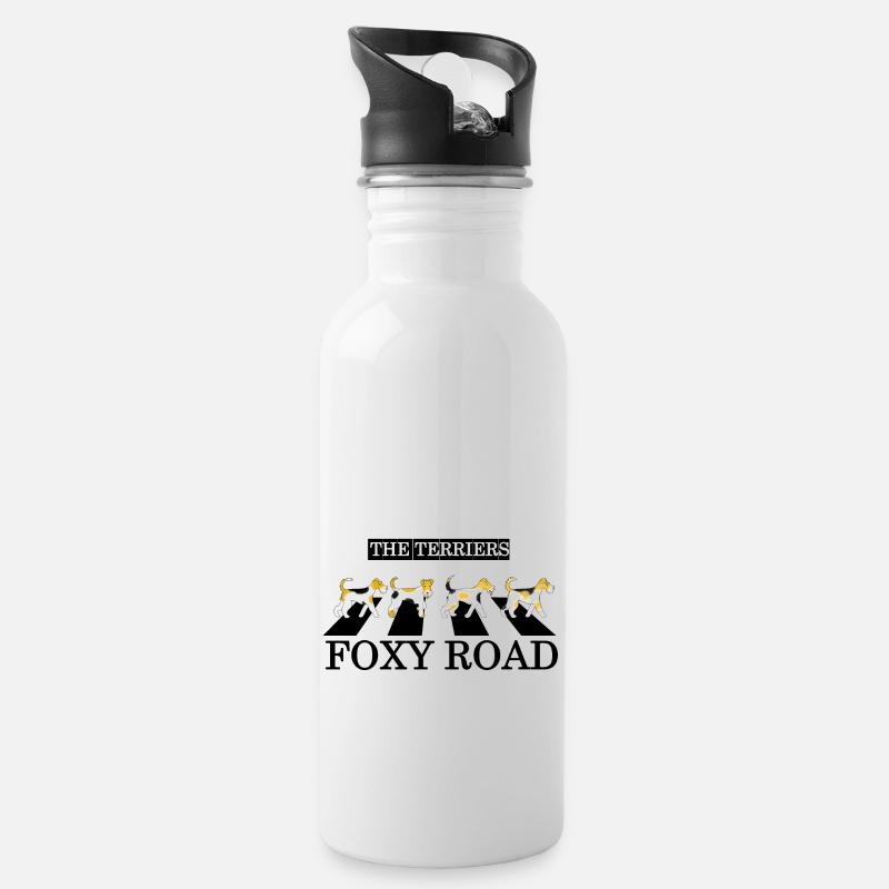 If Fox Terriers Would Form a Band - Trinkflasche mit integriertem Trinkhalm - Weiß