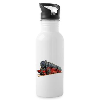 Locomotive à vapeur 43 001 - Gourde avec paille intégrée - blanc - Droite