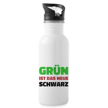 Die Grünen, Bundestagswahl - Trinkflasche mit integriertem Trinkhalm - Weiß - Rechts