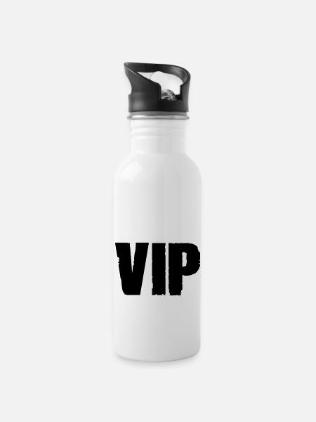 vip - Trinkflasche mit integriertem Trinkhalm - Weiß