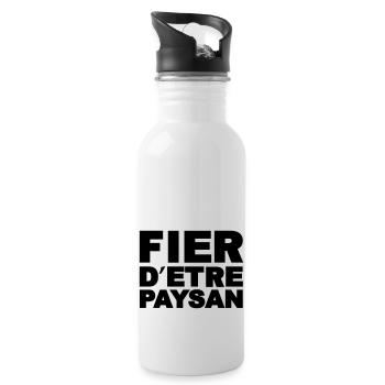 Fier d être Paysan - Gourde avec paille intégrée - blanc - Droite