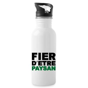 Fier d être Paysan - Gourde avec paille intégrée - blanc - Droite