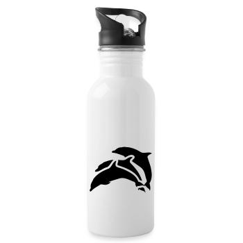 drei delfine - Trinkflasche mit integriertem Trinkhalm - Weiß - Rechts