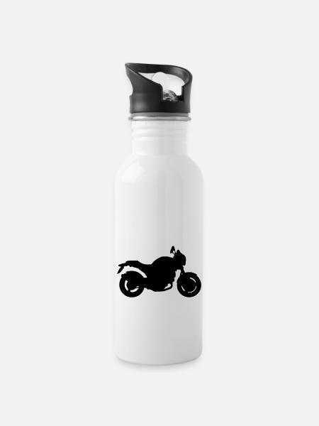 Monster - Water bottle with straw - white