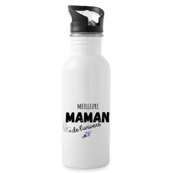 meilleure maman de l'univers cadeau maman - Gourde avec paille intégrée - blanc - Droite