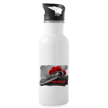 Die Tuba und ihre Heimat ART - Trinkflasche mit integriertem Trinkhalm - Weiß - Rechts