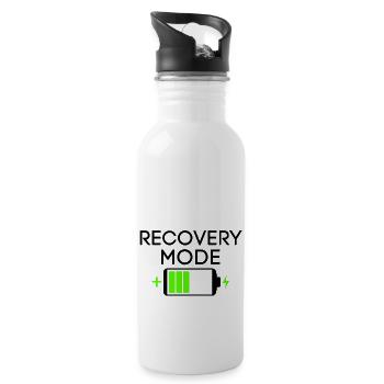 Recovery Mode Get Well Soon Battery Charging - Water bottle with straw - white - Right