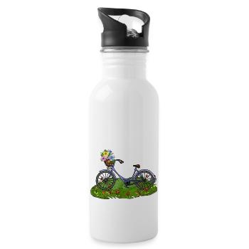 Fahrrad - Trinkflasche mit integriertem Trinkhalm - Weiß - Rechts