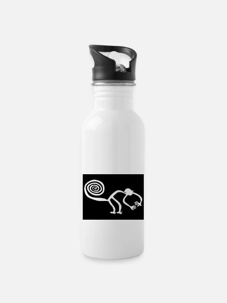 Singe de Nazca (récréation) - Gourde avec paille intégrée - blanc