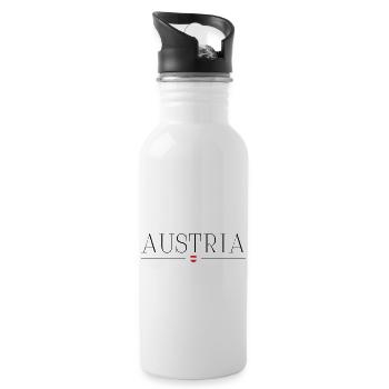 Österreich - Trinkflasche mit integriertem Trinkhalm - Weiß - Rechts