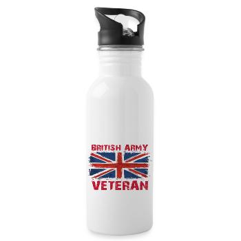 British Army Veteran - Water bottle with straw - white - Right