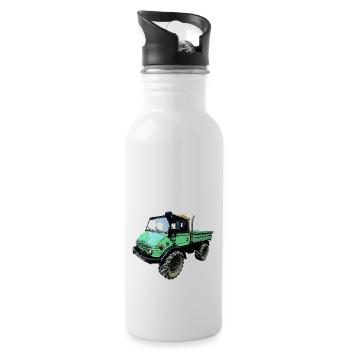 unimog 406 - Trinkflasche mit integriertem Trinkhalm - Weiß - Rechts