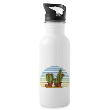Cacti - Water bottle with straw - white - Right