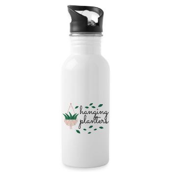 Hängende Pflanzen - Trinkflasche mit integriertem Trinkhalm - Weiß - Rechts