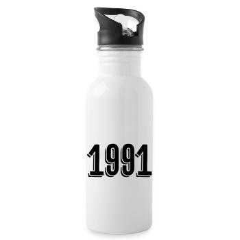 Year of birth 1991 Gifts - Water bottle with straw - white - Right
