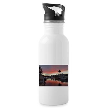 Empuriabrava Kanal - Trinkflasche mit integriertem Trinkhalm - Weiß - Rechts