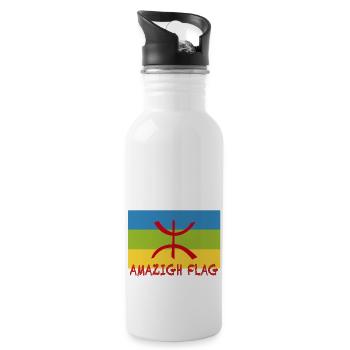 Drapeau Amazigh - drapeau berbère - Gourde avec paille intégrée - blanc - Droite