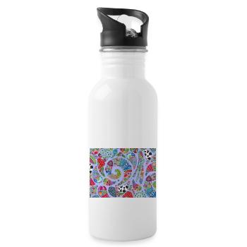 kunterbunt 2 - Trinkflasche mit integriertem Trinkhalm - Weiß - Rechts
