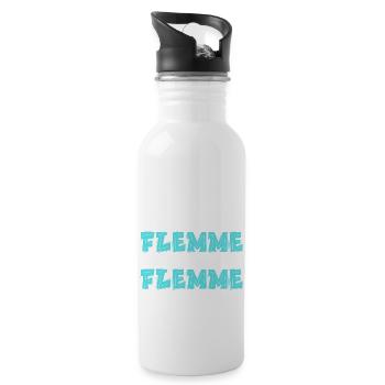 flemme un jour flemme toujours - Gourde avec paille intégrée - blanc - Droite