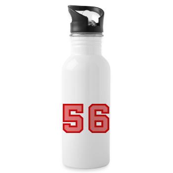 Coole Retro Retrostyle Jersey Nummer Rückennummer - Trinkflasche mit integriertem Trinkhalm - Weiß - Rechts