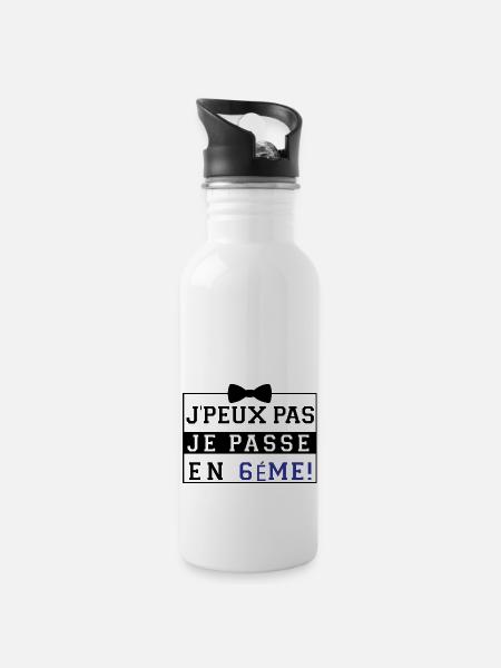 J'peux pas je passe en 6éme - Gourde avec paille intégrée - blanc