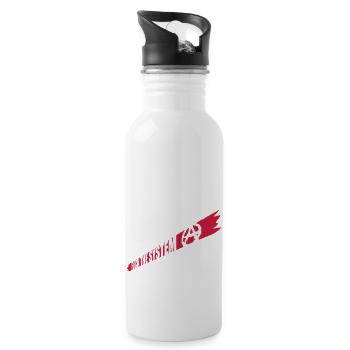 Anarchie Fuck the system - Trinkflasche mit integriertem Trinkhalm - Weiß - Rechts
