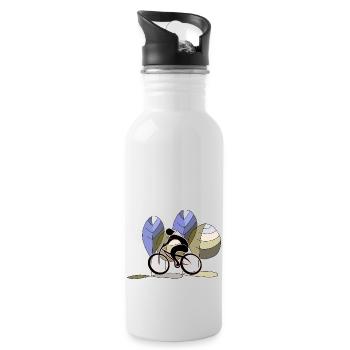 Radfahrer - Trinkflasche mit integriertem Trinkhalm - Weiß - Rechts