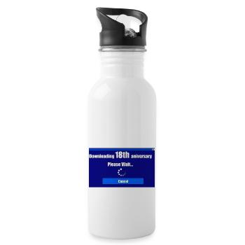 Downloading 18th anniversary - Water bottle with straw - white - Right