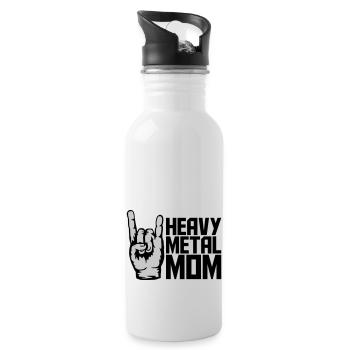 Heavy Metal Mom Logo - Trinkflasche mit integriertem Trinkhalm - Weiß - Rechts