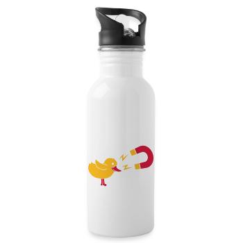 Logo Chick Magnet Womanizer - Water bottle with straw - white - Right