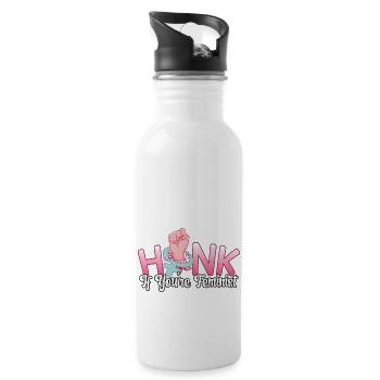 Frauen Gleichberchtigung Design und Feminusmus - Trinkflasche mit integriertem Trinkhalm - Weiß - Rechts