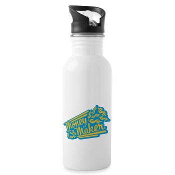 Money Maker Selfmade Dollar - Water bottle with straw - white - Right