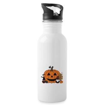 Halloween - Trinkflasche mit integriertem Trinkhalm - Weiß - Rechts