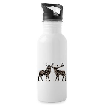 Cerf - Gourde avec paille intégrée - blanc - Droite