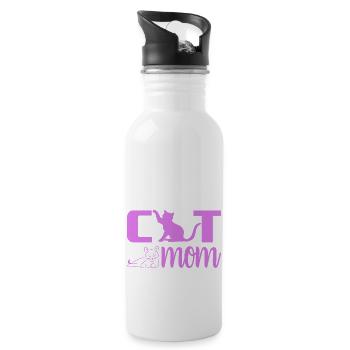 Cats Mama Cats Grandma Grandmother Mother Mom Cat - Water bottle with straw - white - Right