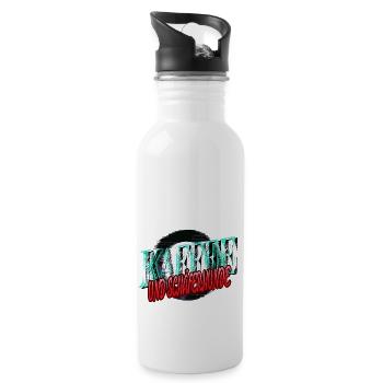 hundefreund kaffeeliebhaber kaffeebohne humor - Trinkflasche mit integriertem Trinkhalm - Weiß - Rechts