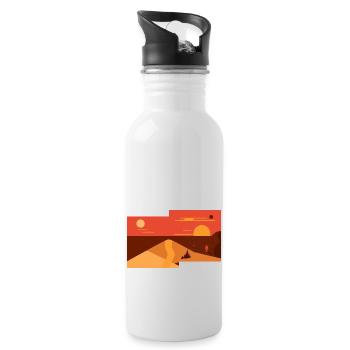 Der moderne Mars - abstraktes Gemälde von einer KI - Trinkflasche mit integriertem Trinkhalm - Weiß - Rechts