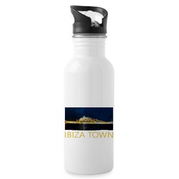 Ibiza-Stadt - Trinkflasche mit integriertem Trinkhalm - Weiß - Rechts