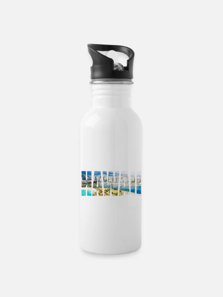 hawaii honolulu - Trinkflasche mit integriertem Trinkhalm - Weiß