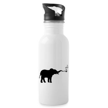 Joint Weed kiffender Elefant - Trinkflasche mit integriertem Trinkhalm - Weiß - Rechts