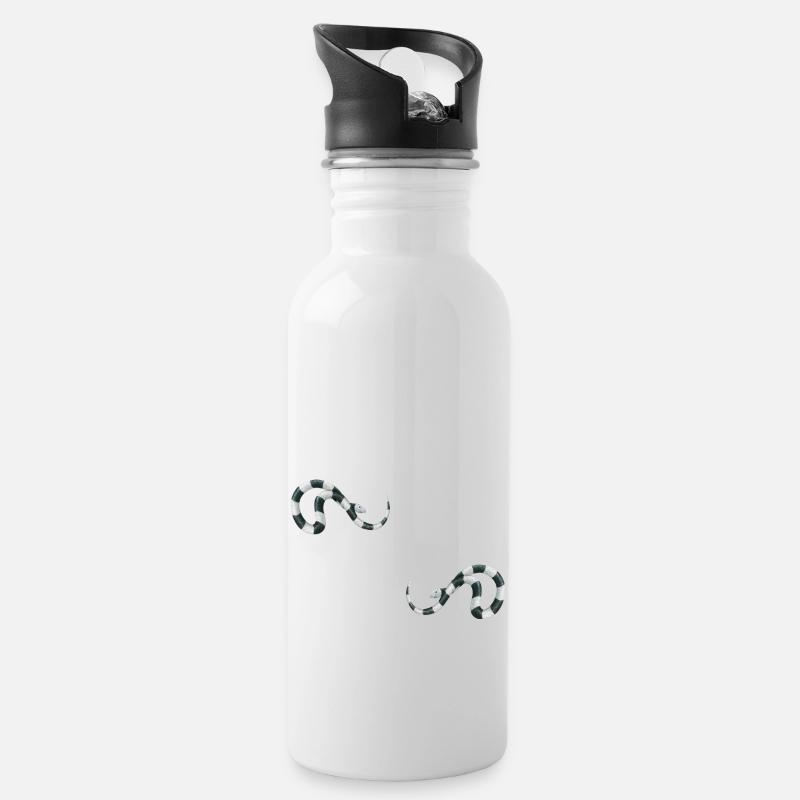 Die lustigen Seeschlangen - Trinkflasche mit integriertem Trinkhalm - Weiß