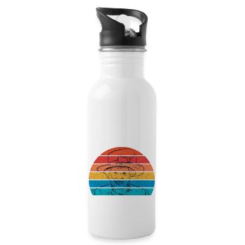 Queen Elizabeth II Retro Vintage Elizabeth 2 - Trinkflasche mit integriertem Trinkhalm - Weiß - Rechts