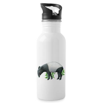 kleiner Tapir - Trinkflasche mit integriertem Trinkhalm - Weiß - Rechts
