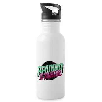movies geek gift book dragon green love - Trinkflasche mit integriertem Trinkhalm - Weiß - Rechts
