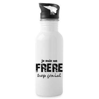 je suis un frère trop génial - Gourde avec paille intégrée - blanc - Droite