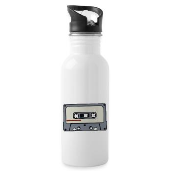 Cassette Retro Idée cadeau - Gourde avec paille intégrée - blanc - Droite