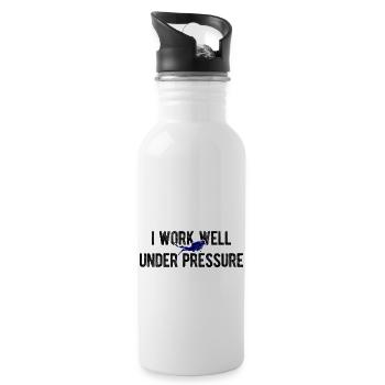 Apnoetaucher Freitaucher Taucher - Trinkflasche mit integriertem Trinkhalm - Weiß - Rechts