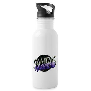 birthday present quote beard sayings geek dork - Water bottle with straw - white - Right