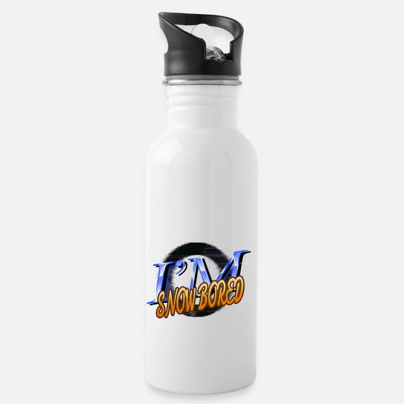 Baby Statement Bday Geek Happy Dinosaur Tshirt - Water bottle with straw - white