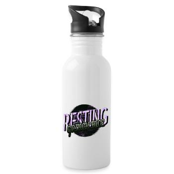 bodybuilder christmas birthday present idea - Trinkflasche mit integriertem Trinkhalm - Weiß - Rechts